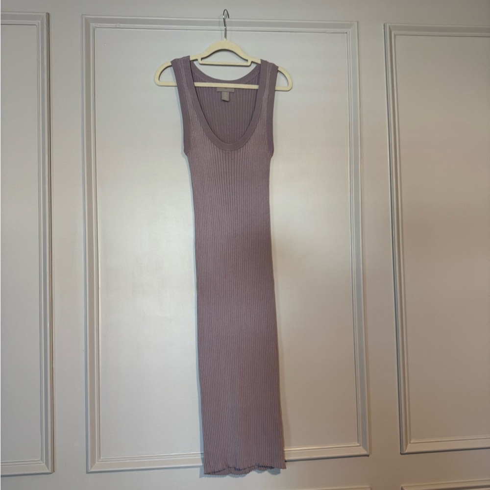 H&M Purple Ribbed Midi Dress